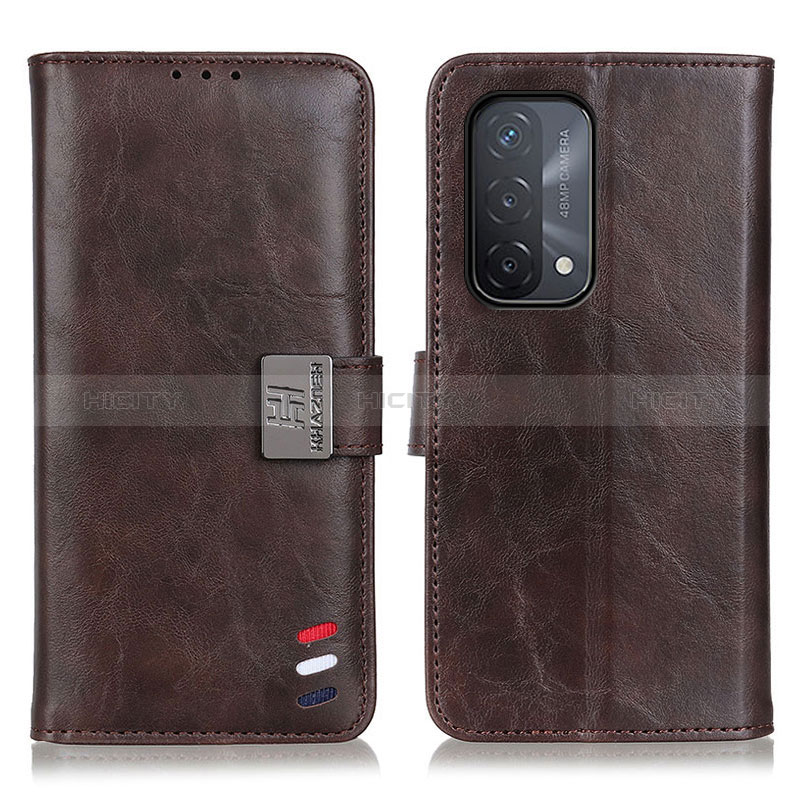 Custodia Portafoglio In Pelle Cover con Supporto D06Y per Oppo A54 5G Marrone