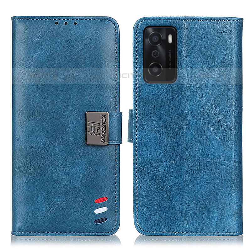 Custodia Portafoglio In Pelle Cover con Supporto D06Y per Oppo A55S 5G Blu