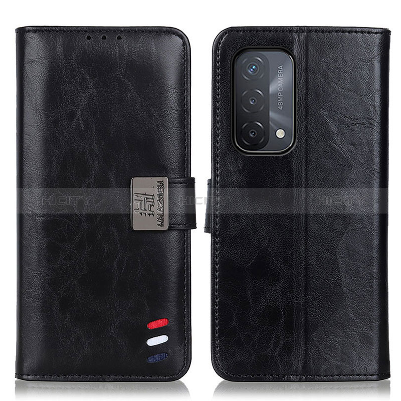 Custodia Portafoglio In Pelle Cover con Supporto D06Y per Oppo A74 5G Nero