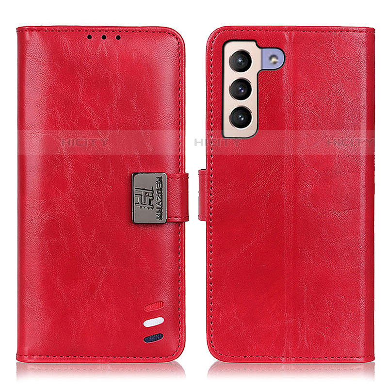 Custodia Portafoglio In Pelle Cover con Supporto D06Y per Samsung Galaxy S21 5G Rosso