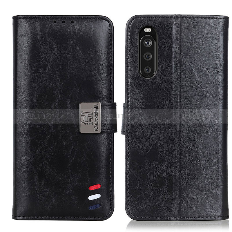 Custodia Portafoglio In Pelle Cover con Supporto D06Y per Sony Xperia 10 III SO-52B Nero