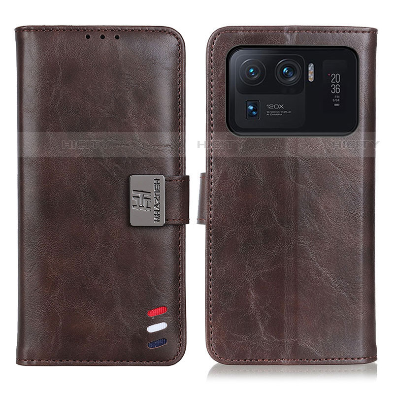 Custodia Portafoglio In Pelle Cover con Supporto D06Y per Xiaomi Mi 11 Ultra 5G Marrone