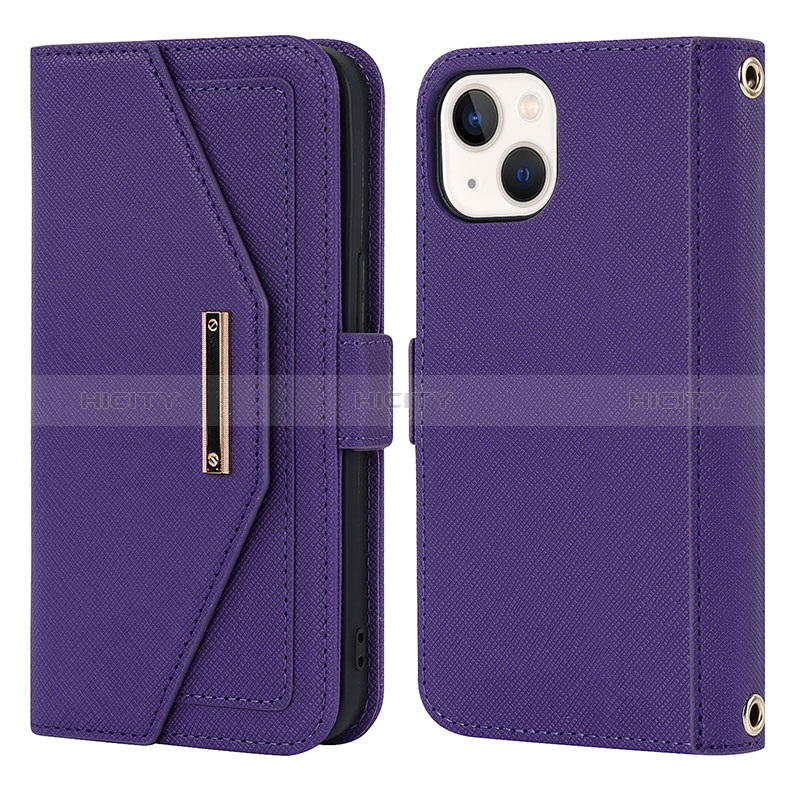 Custodia Portafoglio In Pelle Cover con Supporto D07T per Apple iPhone 15