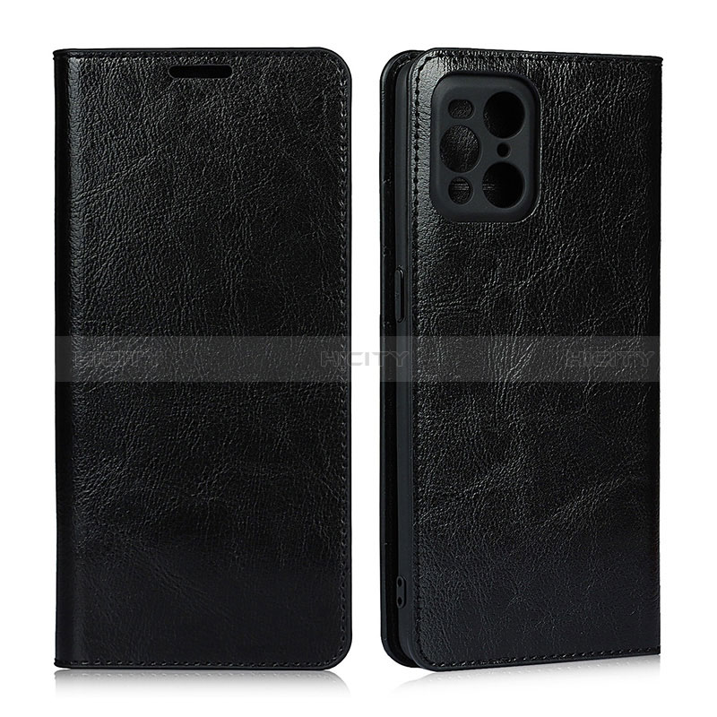 Custodia Portafoglio In Pelle Cover con Supporto D07T per Oppo Find X3 5G Nero