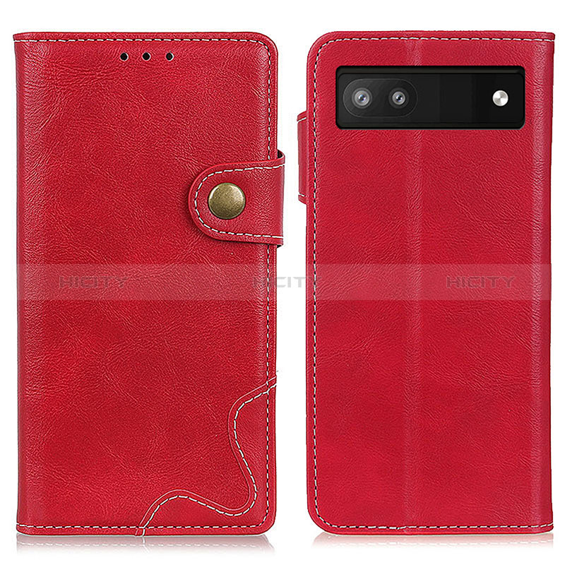 Custodia Portafoglio In Pelle Cover con Supporto D07Y per Google Pixel 7a 5G Rosso