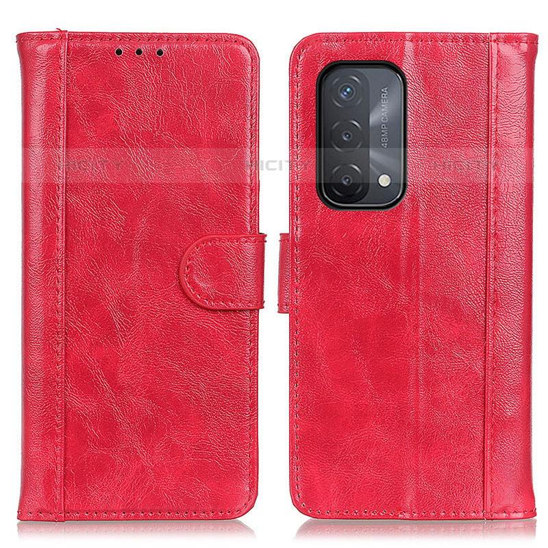 Custodia Portafoglio In Pelle Cover con Supporto D07Y per OnePlus Nord N200 5G Rosso