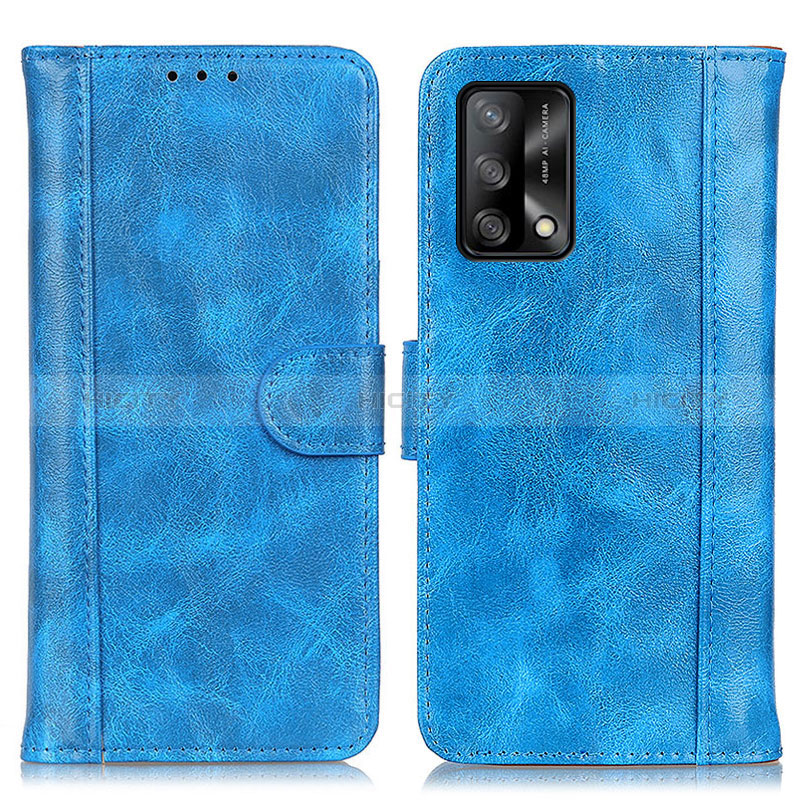 Custodia Portafoglio In Pelle Cover con Supporto D07Y per Oppo F19s Cielo Blu