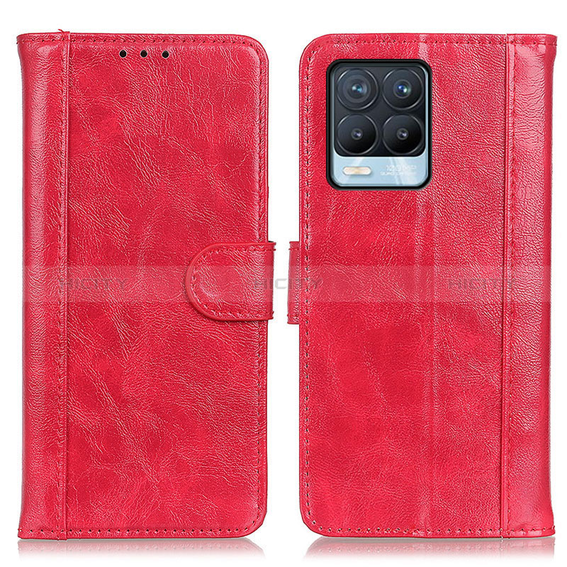 Custodia Portafoglio In Pelle Cover con Supporto D07Y per Realme 8 Pro Rosso