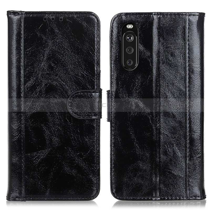 Custodia Portafoglio In Pelle Cover con Supporto D07Y per Sony Xperia 10 III Nero