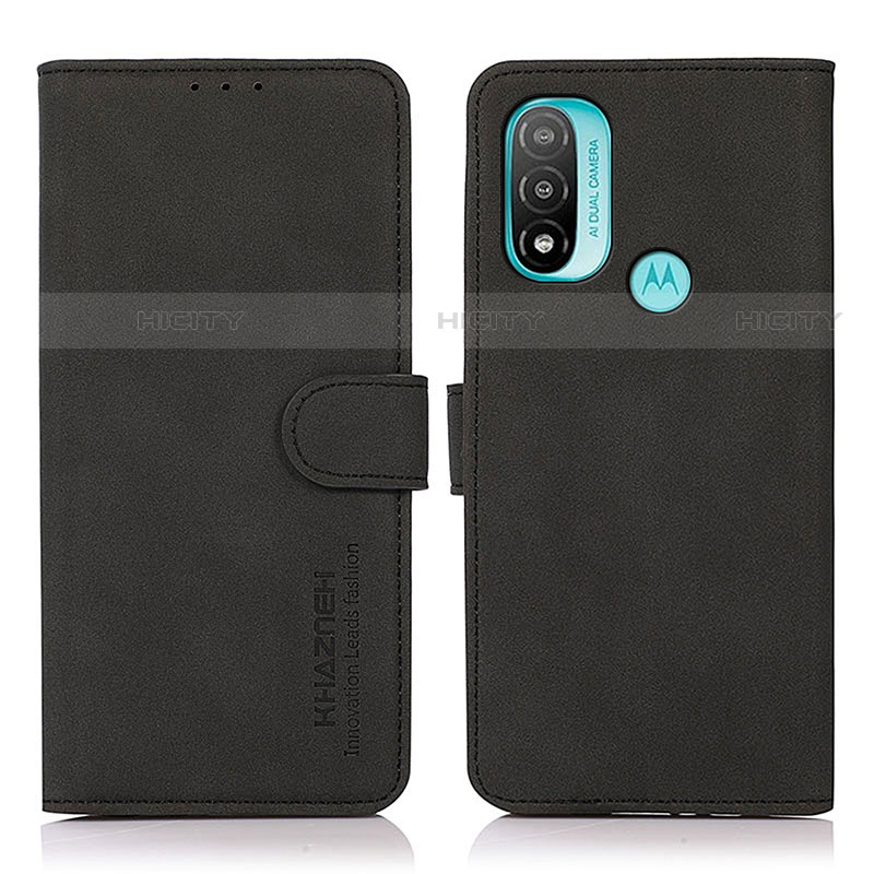 Custodia Portafoglio In Pelle Cover con Supporto D08Y per Motorola Moto E30 Nero