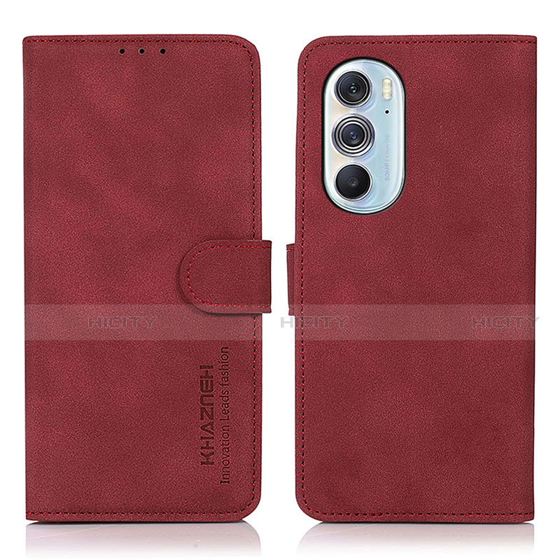 Custodia Portafoglio In Pelle Cover con Supporto D08Y per Motorola Moto Edge 30 Pro 5G Rosso