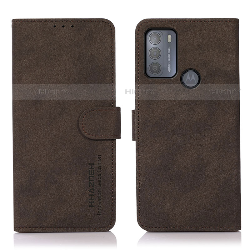 Custodia Portafoglio In Pelle Cover con Supporto D08Y per Motorola Moto G50 Marrone