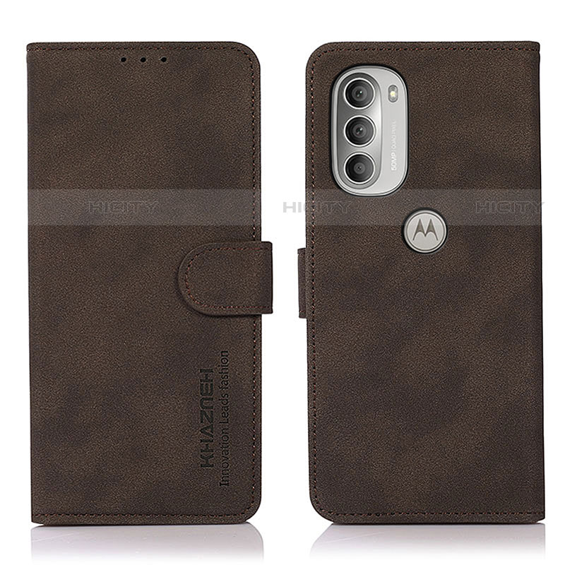 Custodia Portafoglio In Pelle Cover con Supporto D08Y per Motorola Moto G51 5G Marrone