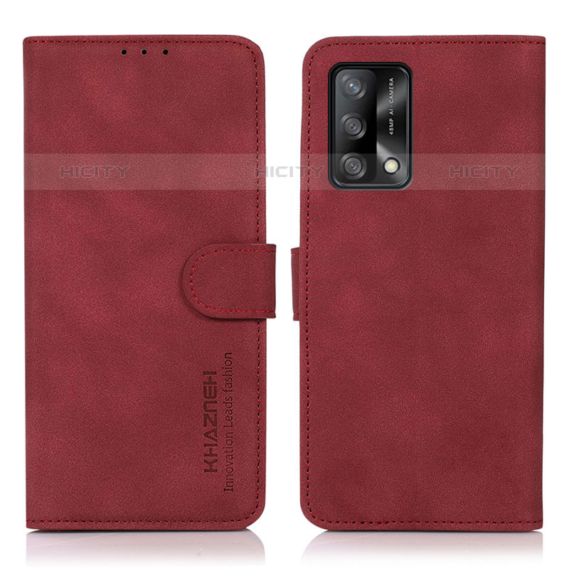 Custodia Portafoglio In Pelle Cover con Supporto D08Y per Oppo A74 4G Rosso