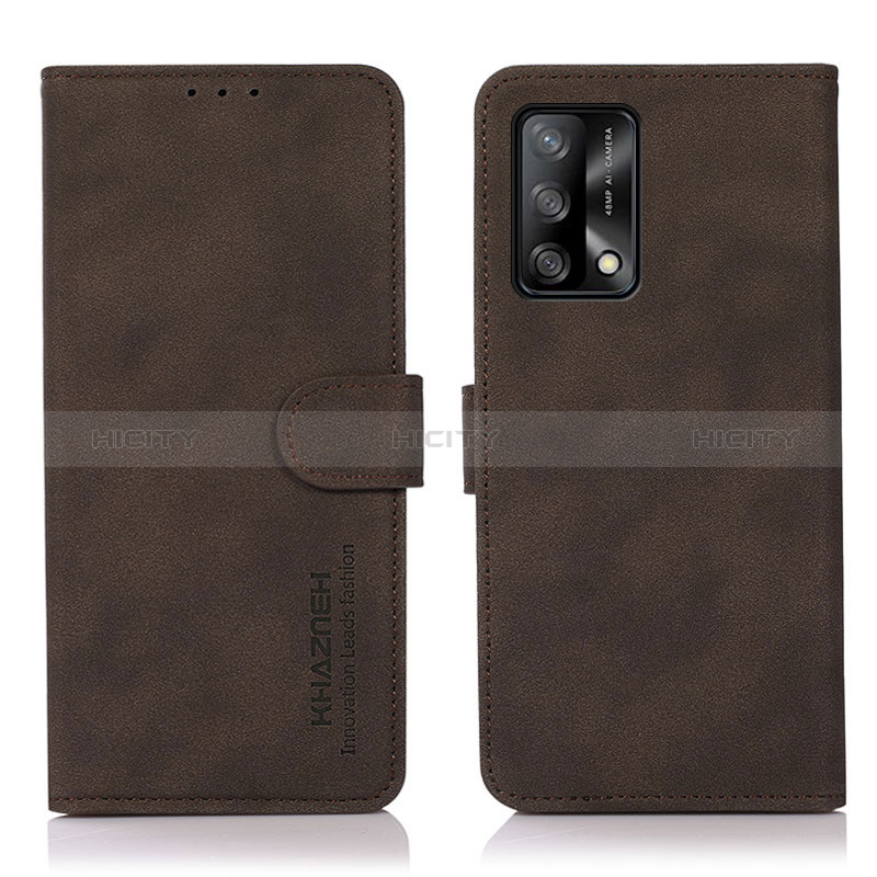 Custodia Portafoglio In Pelle Cover con Supporto D08Y per Oppo F19 Marrone