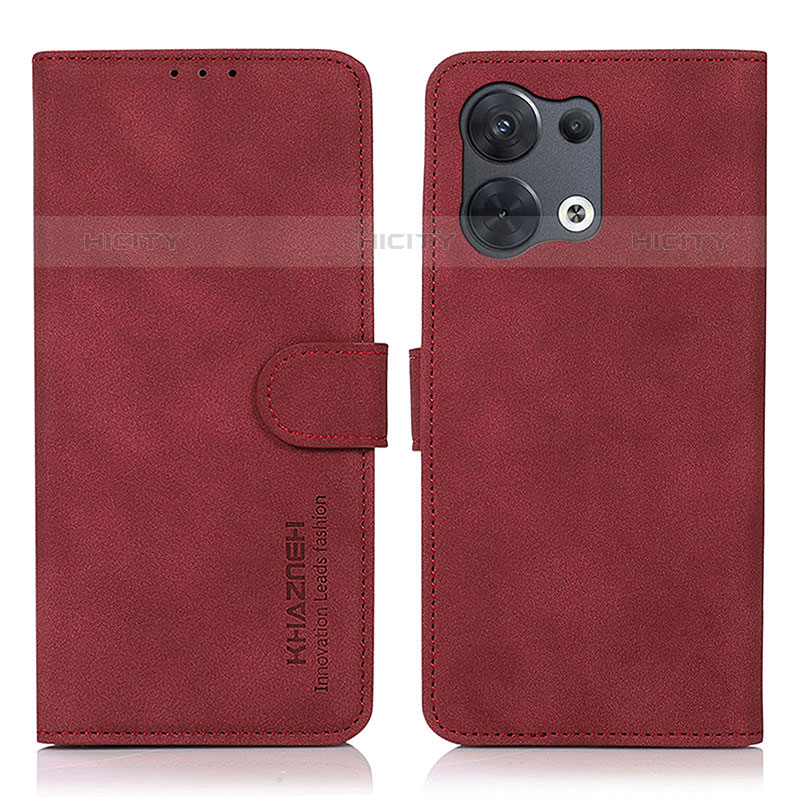 Custodia Portafoglio In Pelle Cover con Supporto D08Y per Oppo Reno9 5G Rosso