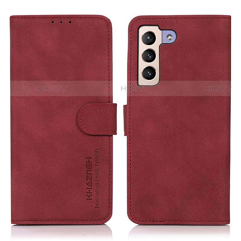 Custodia Portafoglio In Pelle Cover con Supporto D08Y per Samsung Galaxy S21 FE 5G Rosso