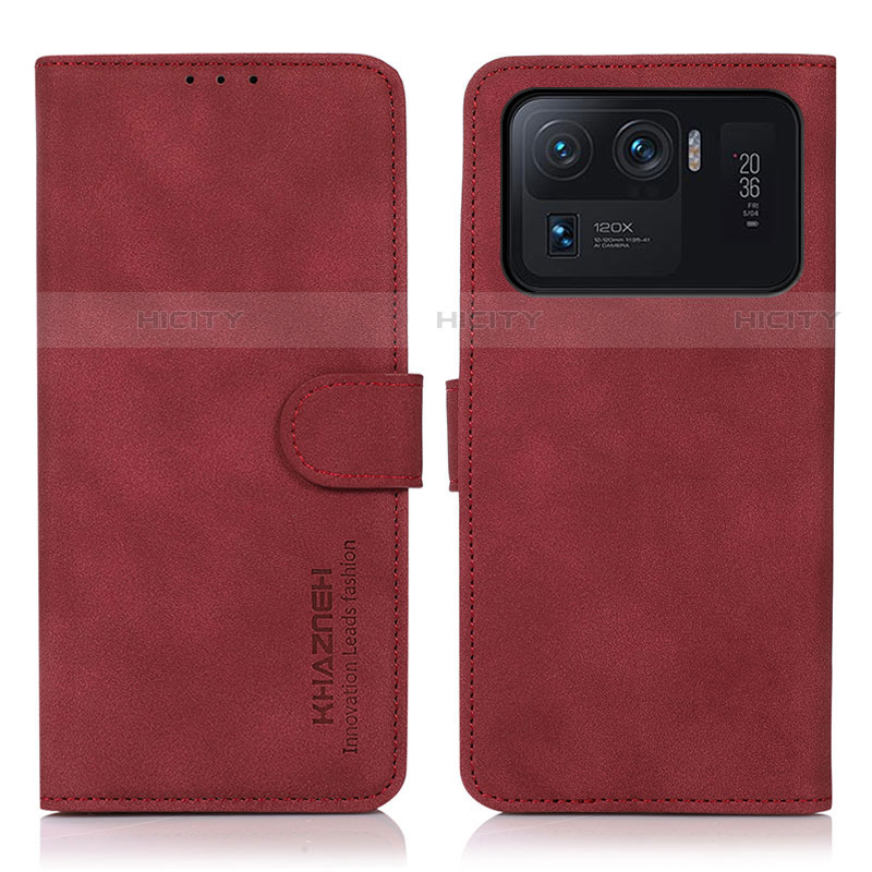 Custodia Portafoglio In Pelle Cover con Supporto D08Y per Xiaomi Mi 11 Ultra 5G Rosso