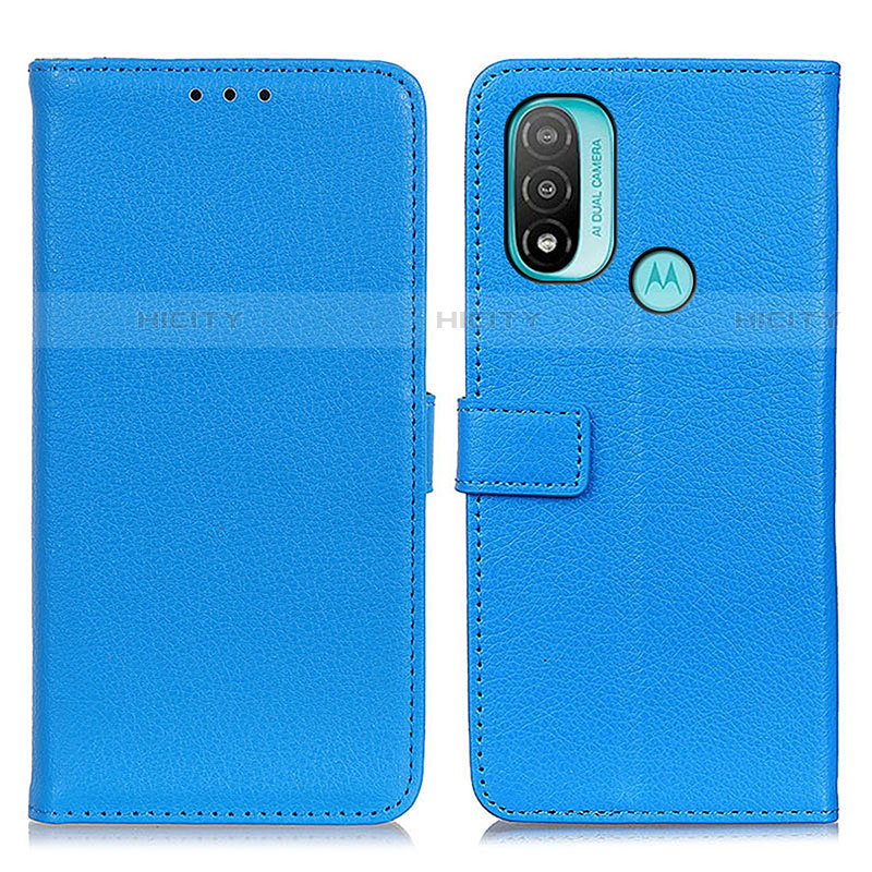 Custodia Portafoglio In Pelle Cover con Supporto D09Y per Motorola Moto E40 Cielo Blu