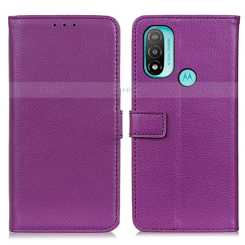 Custodia Portafoglio In Pelle Cover con Supporto D09Y per Motorola Moto E40 Viola