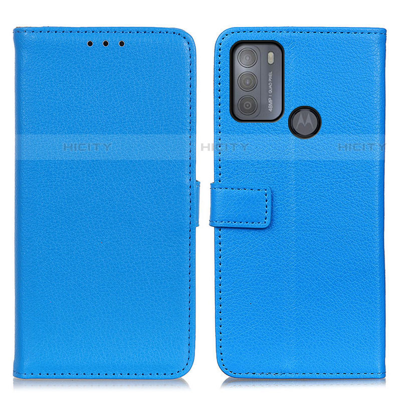 Custodia Portafoglio In Pelle Cover con Supporto D09Y per Motorola Moto G50 Cielo Blu