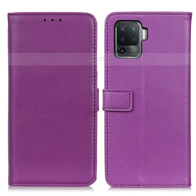 Custodia Portafoglio In Pelle Cover con Supporto D09Y per Oppo A94 4G Viola