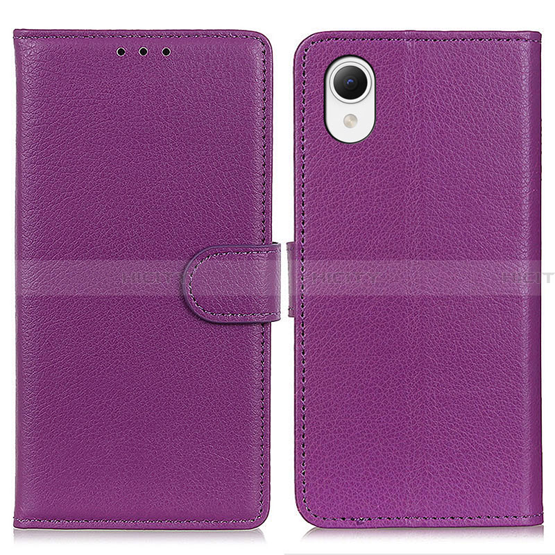 Custodia Portafoglio In Pelle Cover con Supporto D09Y per Samsung Galaxy A23s Viola