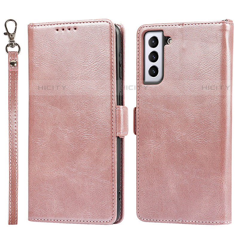 Custodia Portafoglio In Pelle Cover con Supporto D10T per Samsung Galaxy S22 5G Oro Rosa