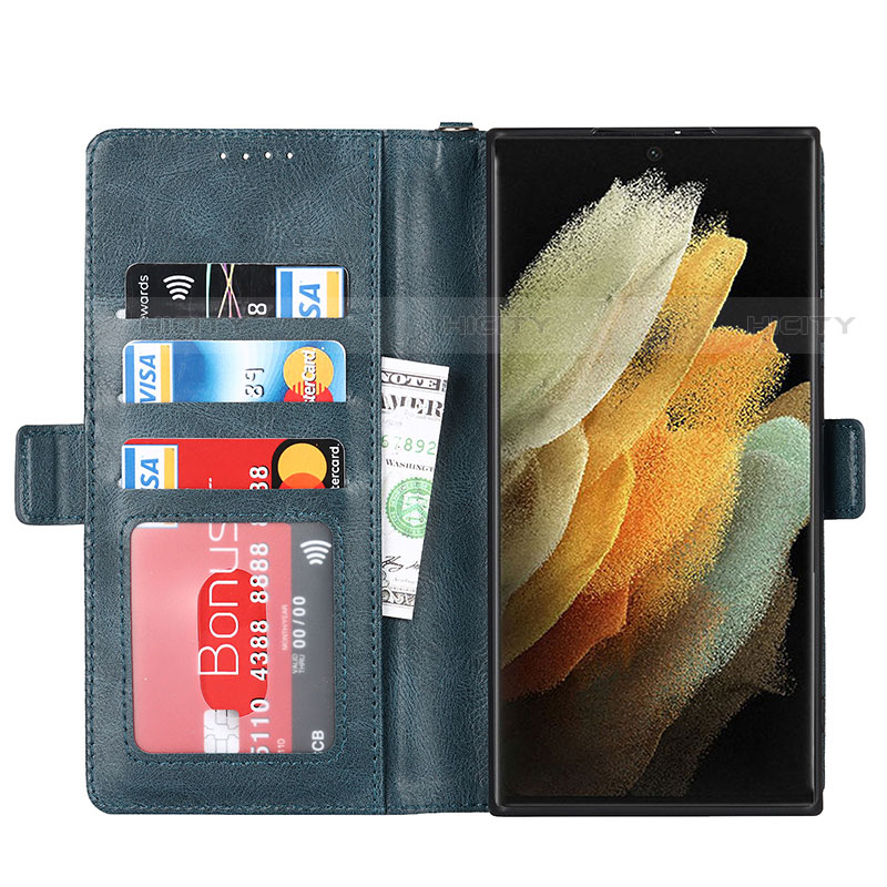 Custodia Portafoglio In Pelle Cover con Supporto D10T per Samsung Galaxy S22 Ultra 5G
