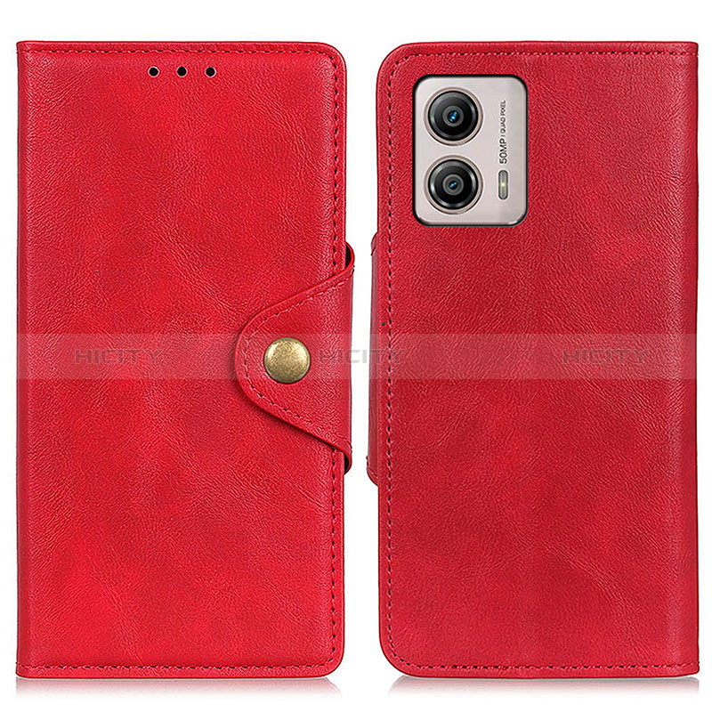 Custodia Portafoglio In Pelle Cover con Supporto D10Y per Motorola Moto G53 5G Rosso