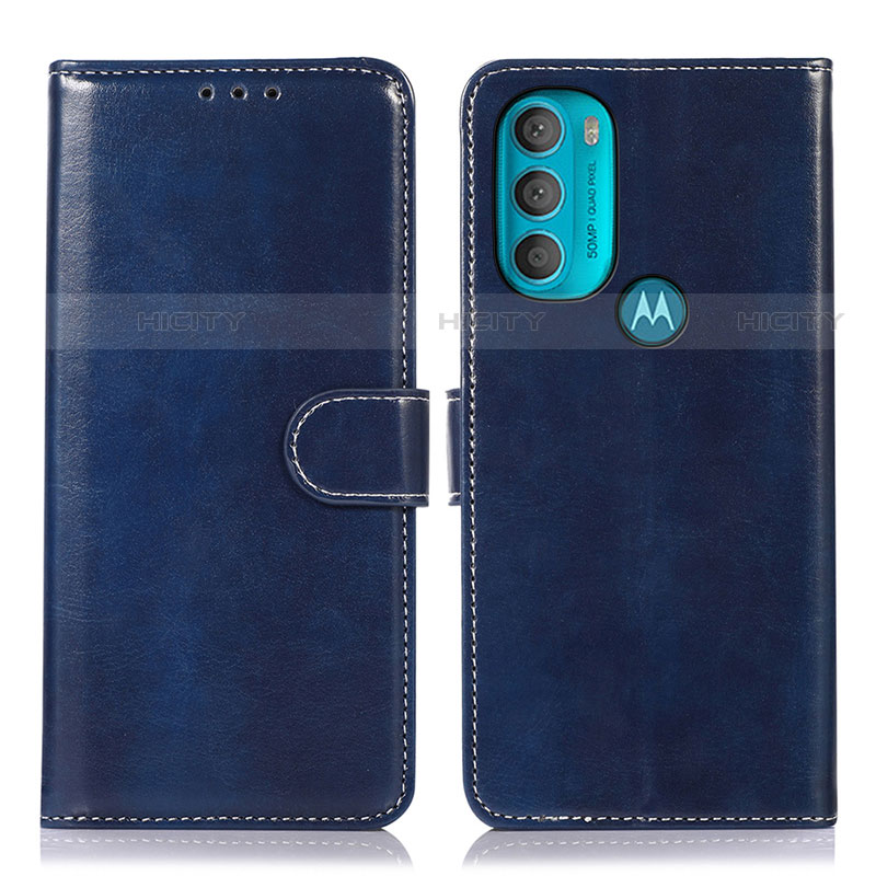 Custodia Portafoglio In Pelle Cover con Supporto D10Y per Motorola Moto G71 5G Blu