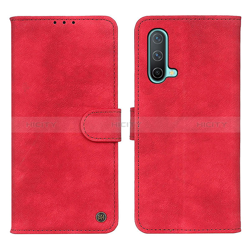 Custodia Portafoglio In Pelle Cover con Supporto D10Y per OnePlus Nord CE 5G Rosso