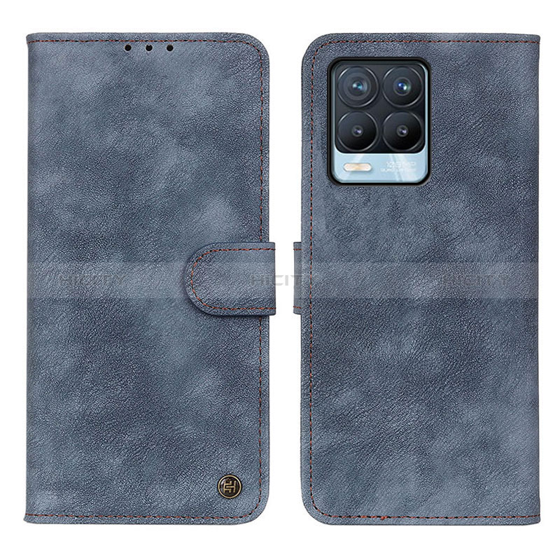 Custodia Portafoglio In Pelle Cover con Supporto D10Y per Realme 8 4G Blu