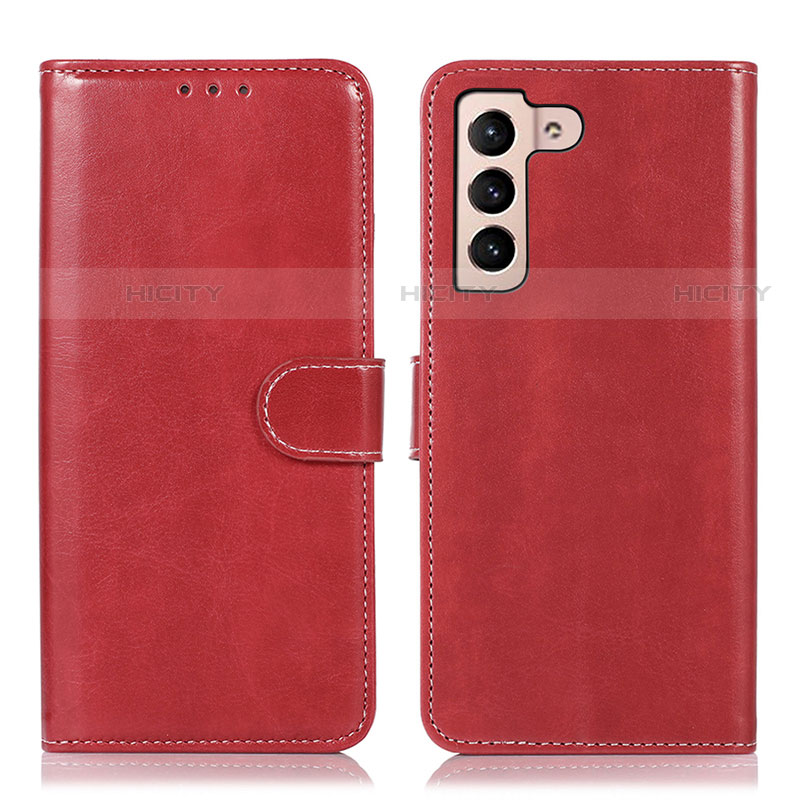 Custodia Portafoglio In Pelle Cover con Supporto D10Y per Samsung Galaxy S21 Plus 5G Rosso