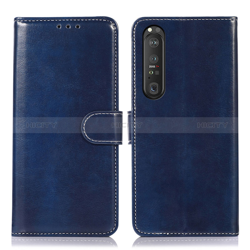 Custodia Portafoglio In Pelle Cover con Supporto D10Y per Sony Xperia 1 III Blu