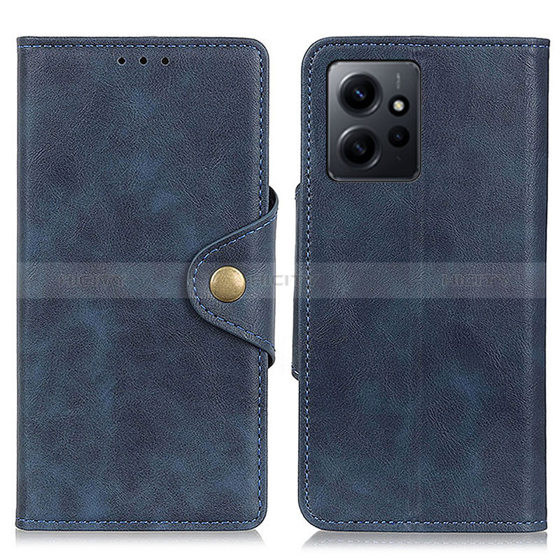 Custodia Portafoglio In Pelle Cover con Supporto D10Y per Xiaomi Redmi Note 12 4G Blu