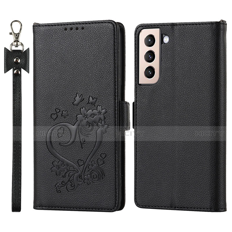 Custodia Portafoglio In Pelle Cover con Supporto D11T per Samsung Galaxy S21 5G Nero