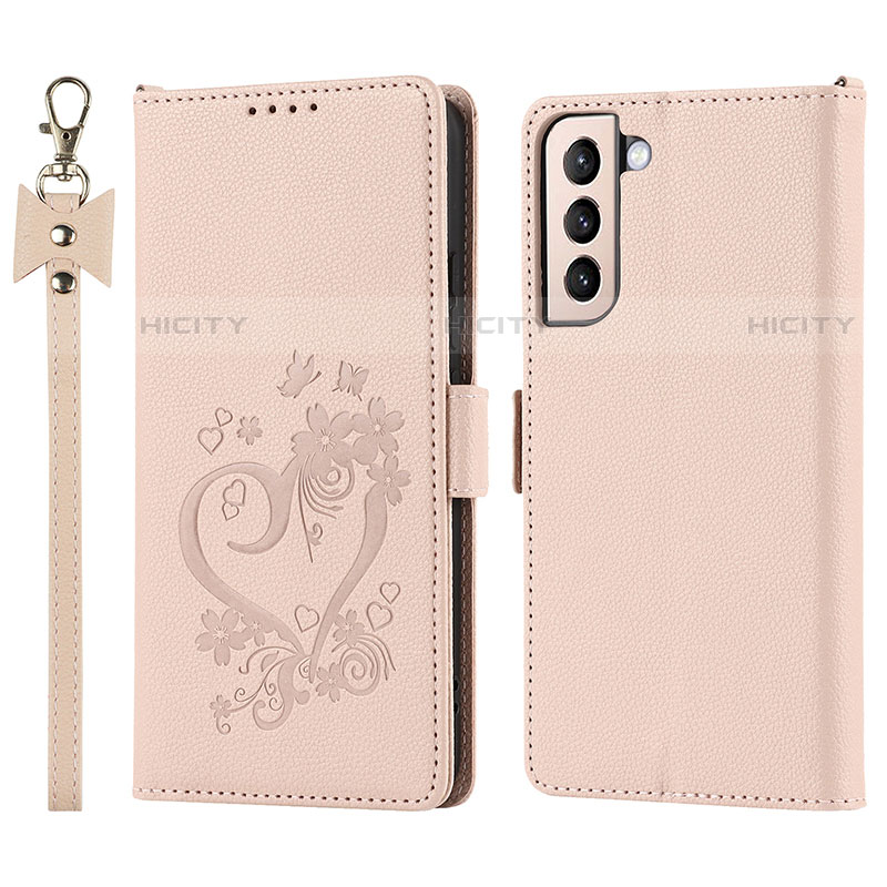 Custodia Portafoglio In Pelle Cover con Supporto D11T per Samsung Galaxy S21 Plus 5G Rosa