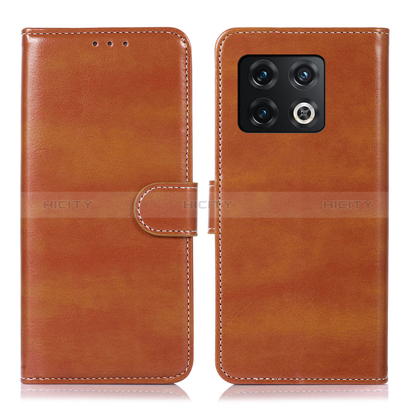 Custodia Portafoglio In Pelle Cover con Supporto D11Y per OnePlus 10 Pro 5G Marrone