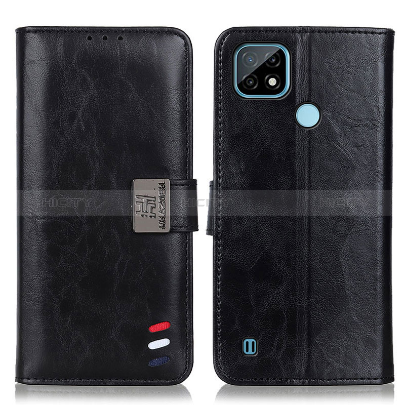 Custodia Portafoglio In Pelle Cover con Supporto D11Y per Realme C21 Nero