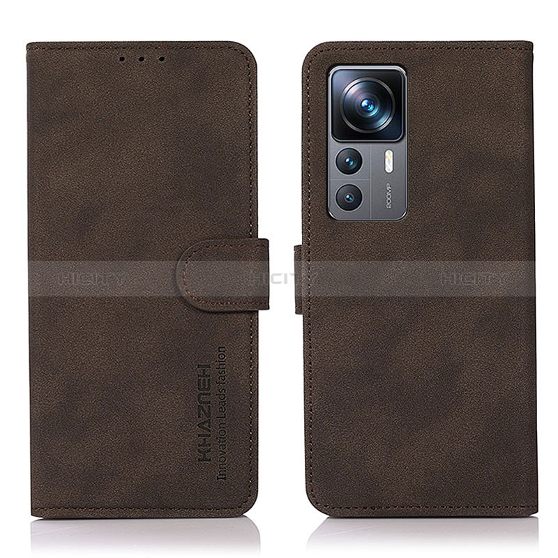 Custodia Portafoglio In Pelle Cover con Supporto D11Y per Xiaomi Mi 12T Pro 5G Marrone