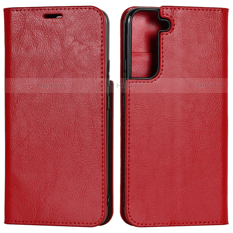Custodia Portafoglio In Pelle Cover con Supporto D13T per Samsung Galaxy S21 FE 5G Rosso