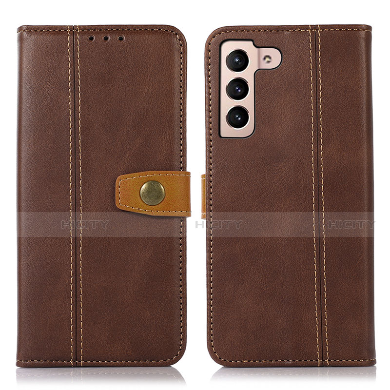 Custodia Portafoglio In Pelle Cover con Supporto D14T per Samsung Galaxy S21 5G Marrone