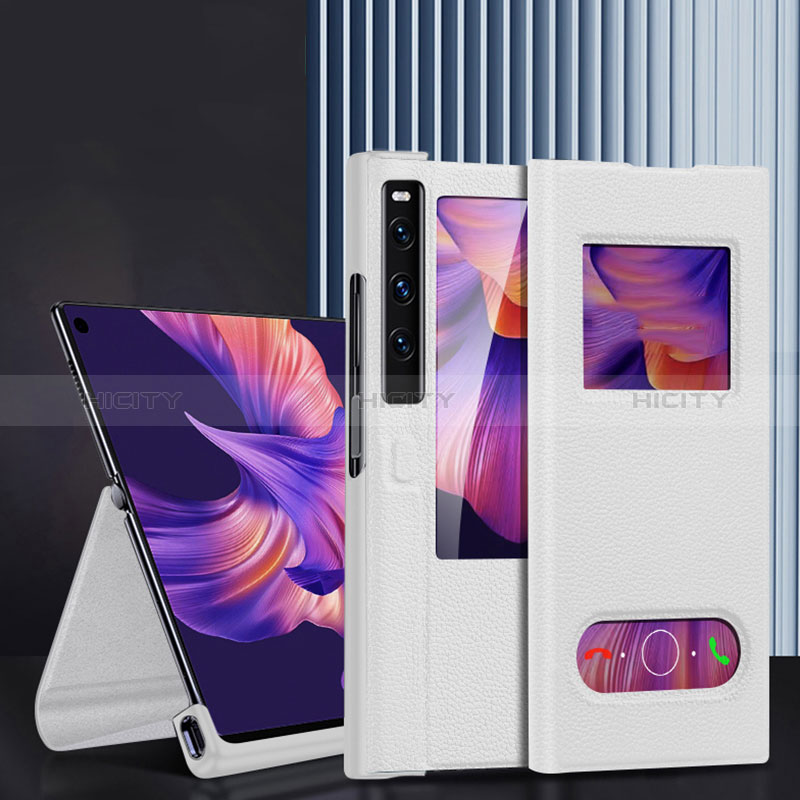 Custodia Portafoglio In Pelle Cover con Supporto DL4 per Huawei Mate Xs 2 Viola