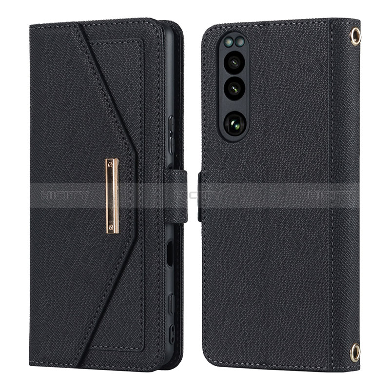 Custodia Portafoglio In Pelle Cover con Supporto DT1 per Sony Xperia 5 III