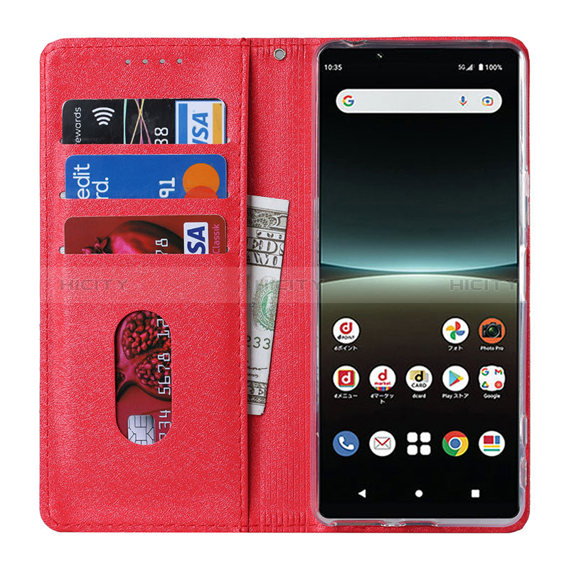 Custodia Portafoglio In Pelle Cover con Supporto DT1 per Sony Xperia 5 IV