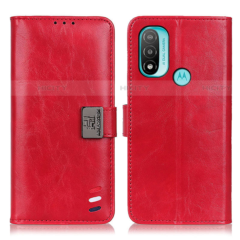 Custodia Portafoglio In Pelle Cover con Supporto DY01 per Motorola Moto E40 Rosso