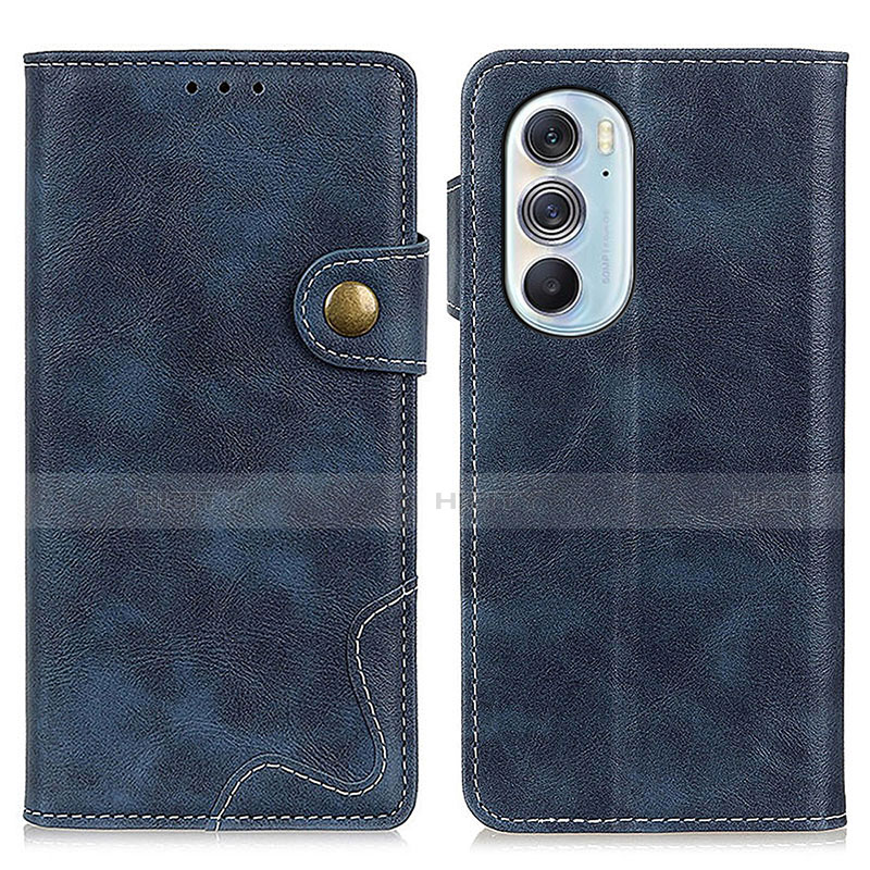 Custodia Portafoglio In Pelle Cover con Supporto DY01 per Motorola Moto Edge 30 Pro 5G Blu