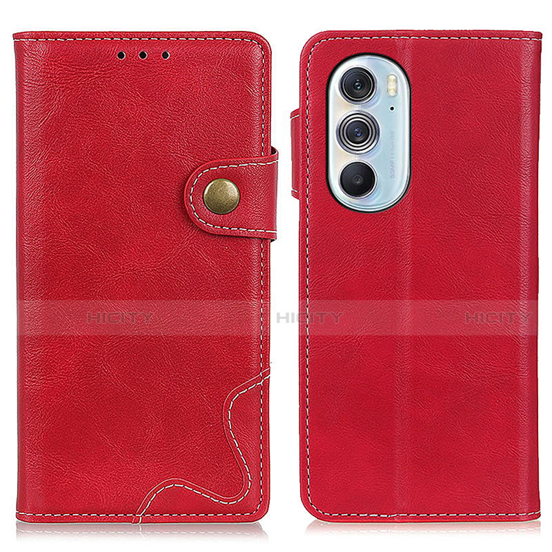 Custodia Portafoglio In Pelle Cover con Supporto DY01 per Motorola Moto Edge 30 Pro 5G Rosso