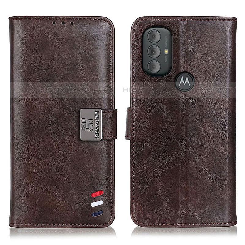 Custodia Portafoglio In Pelle Cover con Supporto DY01 per Motorola Moto G Play (2023) Marrone